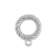 Appr&ecirc;ts en acier Inox bagues avec anneau Argent&eacute;