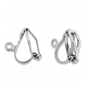 Apprêts en acier Inox boucles d'oreilles clip avec anneau Argenté