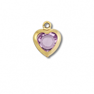 Breloques en acier Inox coeur Doré-rose clair
