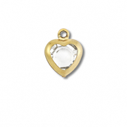 Breloques en acier Inox coeur Doré-transparent