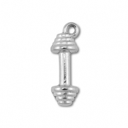 Breloques en acier Inox haltère Argenté