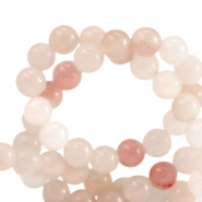 Pierres naturelles Quartz 6mm Blanc cassé-pêche