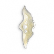 Broches huître Argenté-beige clair-blanc