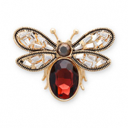Broches papillon Doré-rouge foncé-gris-transparent