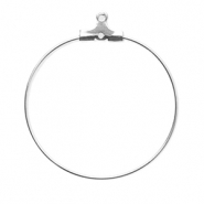 Apprêts en acier Inox supports boucles d'oreilles créoles Argenté