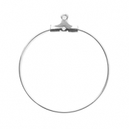 Apprêts en acier Inox supports boucles d'oreilles créoles Argenté