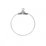 Apprêts en acier Inox supports boucles d'oreilles créoles Argenté
