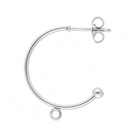 Apprêts en acier Inox boucles d'oreilles créoles avec anneau Argenté