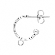Apprêts en acier Inox boucles d'oreilles créoles avec anneau Argenté