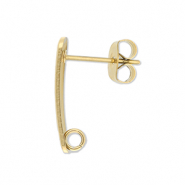 Apprêts en acier Inox boucles d'oreilles / puces d’oreilles oblong avec anneau Doré