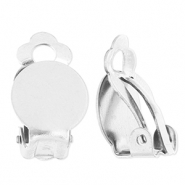 Apprêts en acier Inox boucles d'oreilles clip Argenté
