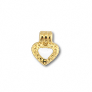 Breloques en métal DQ cœur Doré (sans nickel)-blanc
