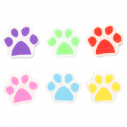 Perles en polymère patte de chien Blanc-multicolore