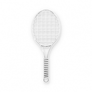 Pendentifs accroche-regard raquette de tennis Argent&eacute;