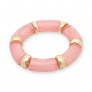Bracelets en r&eacute;sine Dor&eacute;-rose