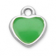 Breloques en acier Inox cœur Argenté-vert clair