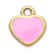 Breloques en acier Inox cœur Doré-rose
