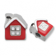 Perles en acier Inox maison Argenté-rouge-blanc