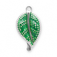Breloques en acier Inox feuille Argenté-vert