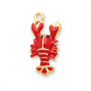 Breloques en acier Inox homard Doré-rouge-noir
