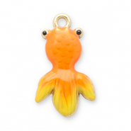 Breloques en acier Inox poisson Doré-orange-jaune