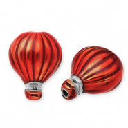 Perles en acier Inox montgolfière Argenté-rouge