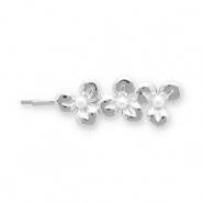 Accessoires pour cheveux epingle à cheveux fleurs avec imitations perles Argenté-blanc