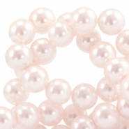 Perles en verre cirées 6mm Top Quality Rose clair