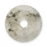 Pierres naturelles pendentifs Agate donut 16mm Transparent gris-noir