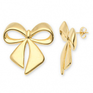 Boucles d'oreilles / puces en acier Inox n&oelig;ud Dor&eacute;