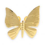 Bagues en acier Inox papillon Doré