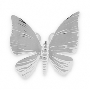 Bagues en acier Inox papillon Argenté