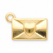 Breloques en métal DQ enveloppe avec cœur Doré (sans nickel)
