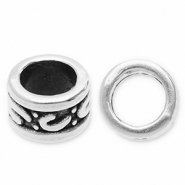 Perles en métal DQ tube Argenté antique (sans nickel)