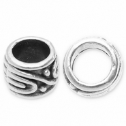 Perles en métal DQ tube Argenté antique (sans nickel)