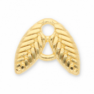 Breloques en m&eacute;tal DQ connecteur feuilles Dor&eacute; (sans nickel)