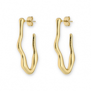 Boucles d'oreilles / puces en acier Inox irrégulier Doré