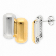 Boucles d'oreilles / puces en acier Inox Doré-argenté