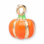 Breloques en métal citrouille Orange-doré