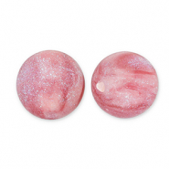 Perles acryliques avec pailletes 6 mm Rose-turquoise