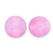 Perles acryliques avec pailletes 6 mm Rose lilas-turquoise