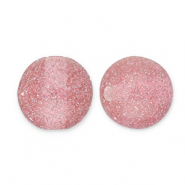 Perles acryliques avec pailletes 8 mm Rose mauve-argenté