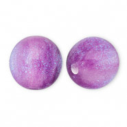 Perles acryliques avec pailletes 8 mm Violet-turquoise