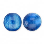Perles acryliques avec pailletes 12 mm Bleu-turquoise