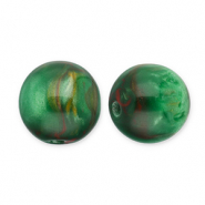 Perles en r&eacute;sine avec pailletes 12mm Vert-rouge