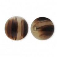 Perles en r&eacute;sine 14mm Beige sable-marron