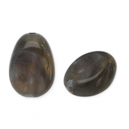 Perles acryliques en forme d'œuf Gris foncé-blanc
