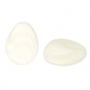 Perles acryliques goutte Blanc cassé-blanc