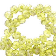 Perles à facettes 4x3mm disque Heishi Jaune soleil-pearl shine coating