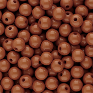 Perles acryliques 6 mm brillant Marron cognac foncé